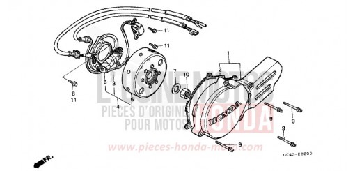 KURBELGEHAEUSEDECKEL, L./ GENERATOR CR80RF de 1985